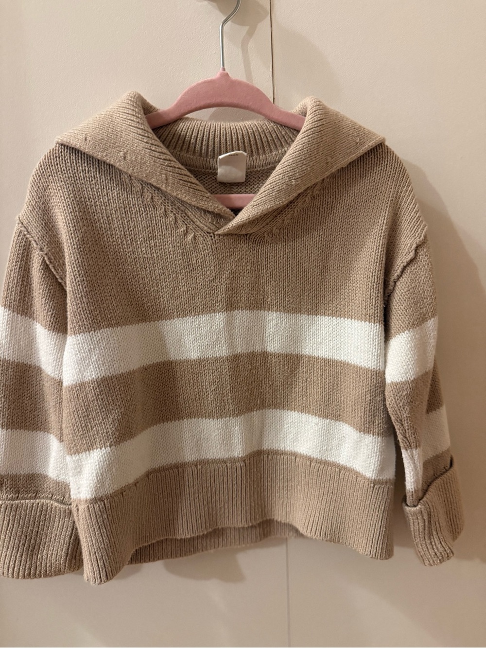 Banana Republic Baby Beige Knit Stripe Sweater